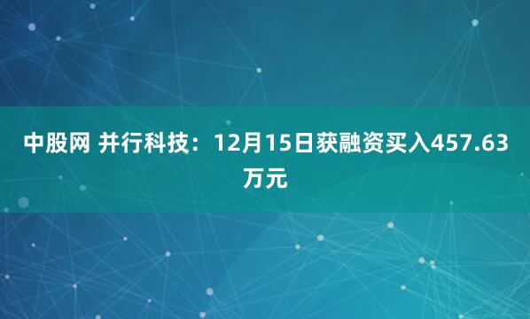 中股网 并行科技：12月15日获融资买入457.63万元